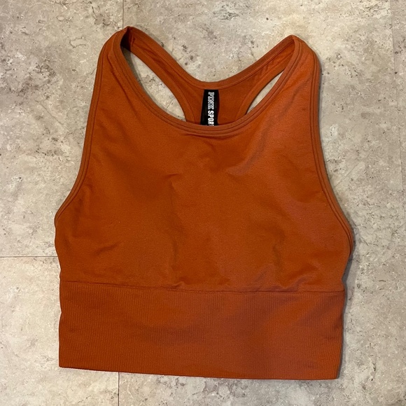 PINK Victoria's Secret Other - Burnt Orange Seamless High Neck Sports Bra